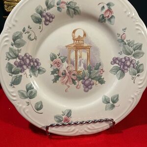 Pfaltzgraff Cream Dinner Plate with Floral and Lantern Motif